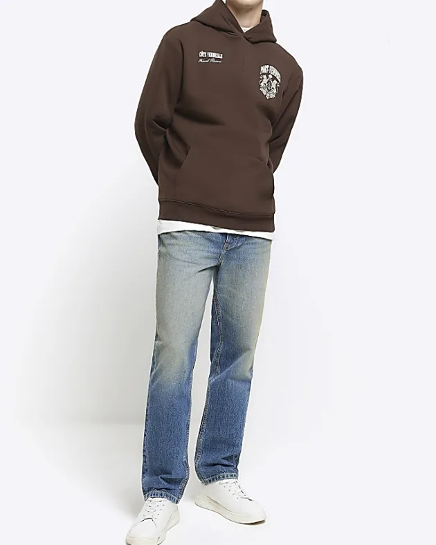 River Island regular fit graphic hoodie< Hoodies & Sweatshirts
