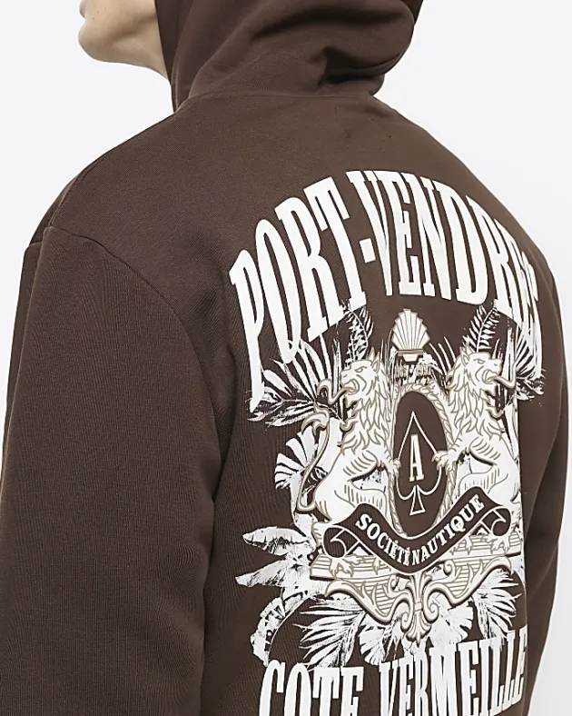 River Island regular fit graphic hoodie< Hoodies & Sweatshirts