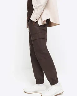 River Island regular fit seam cargo trousers< Trousers