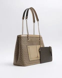 River Island RI monogram pocket tote bag< Bags, Purses & Luggage