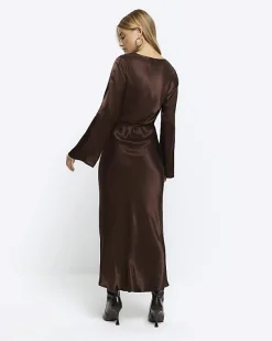 River Island satin belted slip midi dress< Dresses