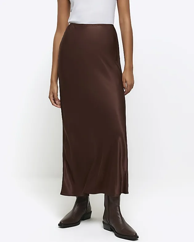 River Island satin midi skirt< Skirts