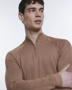 River Island slim fit knitted half zip jumper< Jumpers & Cardigans