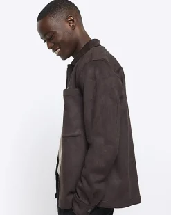 River Island suedette long sleeve shirt< Shirts