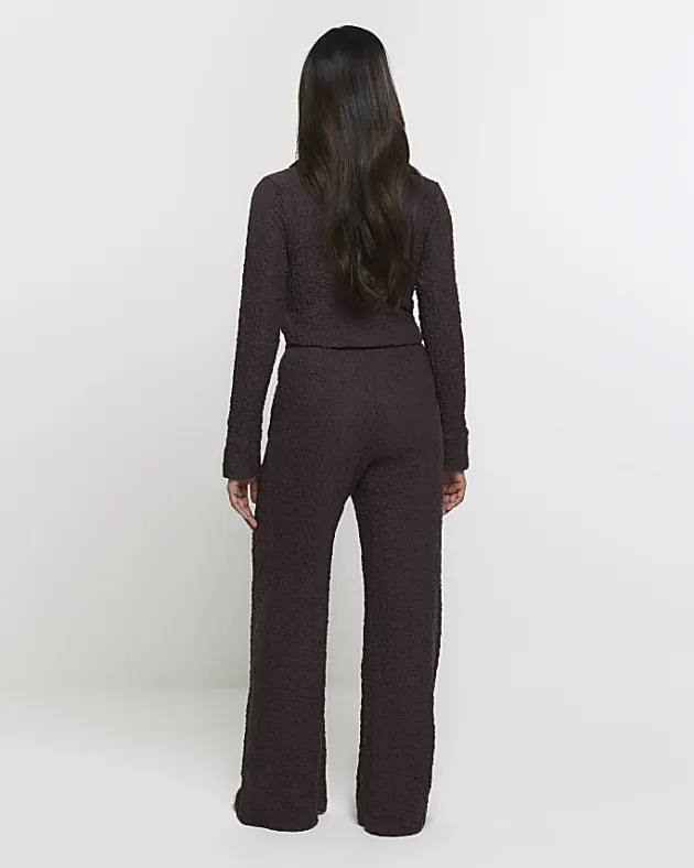 River Island textured wide leg trousers< Trousers