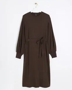 River Island tie waist sweatshirt midi dress< Dresses