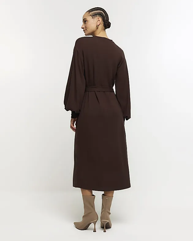River Island tie waist sweatshirt midi dress< Dresses