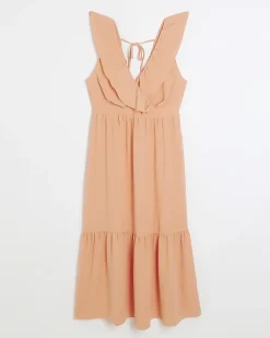 River Island Coral frill swing maxi dress< Dresses
