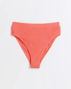 River Island Coral high waisted crinkle bikini bottoms< Swimwear & Beachwear