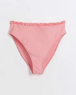 River Island Coral high waisted frill bikini bottoms< Swimwear & Beachwear