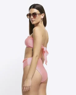 River Island Coral high waisted frill bikini bottoms< Swimwear & Beachwear