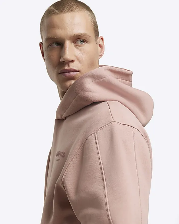 River Island Coral regular fit graphic hoodie< Hoodies & Sweatshirts