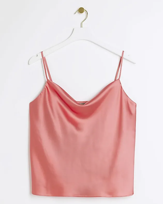 River Island Coral satin cowl neck cami top< Co-ord Sets