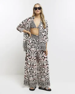 River Island abstract beach shirt< Swimwear & Beachwear