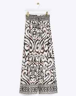 River Island abstract wide leg beach trousers< Trousers
