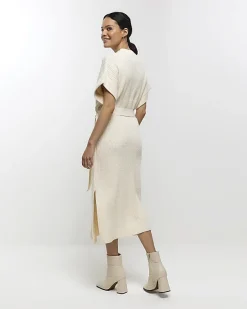 River Island belted high neck jumper midi dress< Dresses