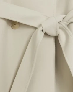River Island Cream belted longline trench coat< Coats & Jackets
