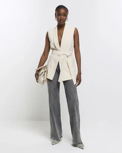 River Island Belted Longline Waistcoat< Suits & Tailoring