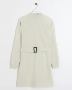 River Island Belted Sweatshirt Mini Dress< Dresses