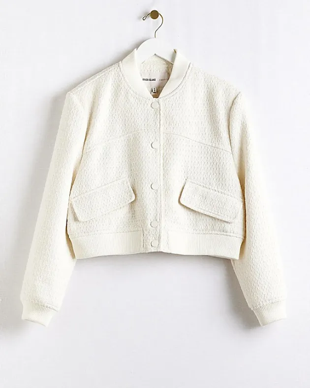 River Island Boucle Tailored Bomber Jacket< Coats & Jackets
