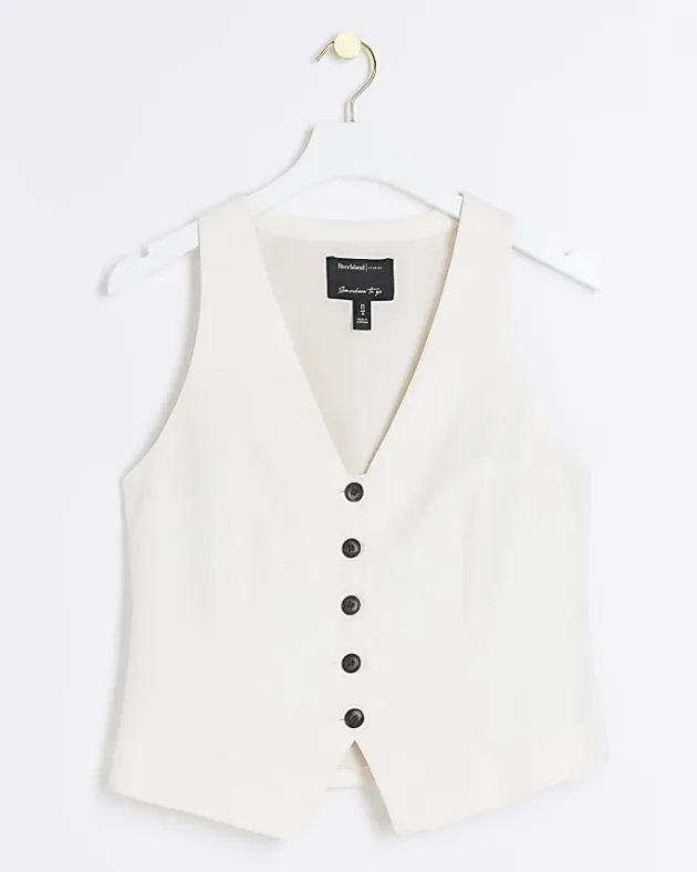River Island button front waistcoat< Suits & Tailoring