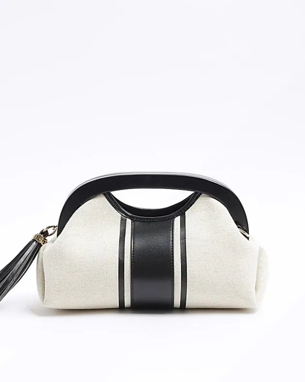 River Island canvas stripe clutch bag< Bags, Purses & Luggage