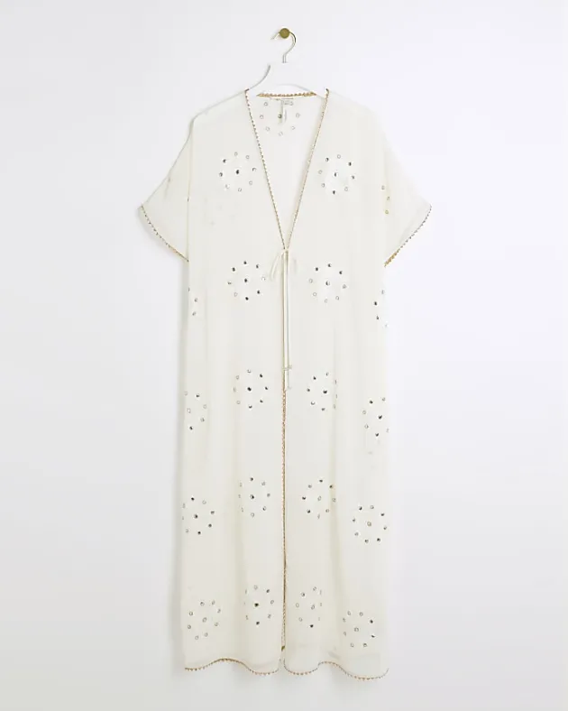 River Island embellished longline kaftan< Swimwear & Beachwear