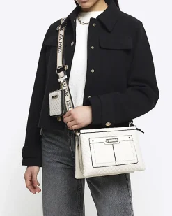 River Island embossed monogram cross body bag< Bags, Purses & Luggage