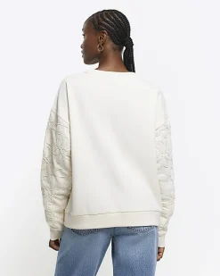 River Island embroidered floral sweatshirt< Loungewear