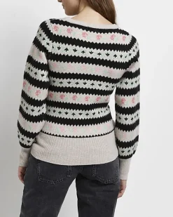 River Island floral fairisle maternity jumper< Maternity