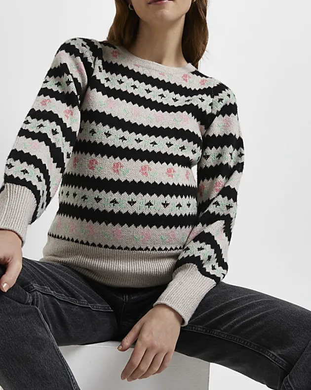 River Island floral fairisle maternity jumper< Maternity