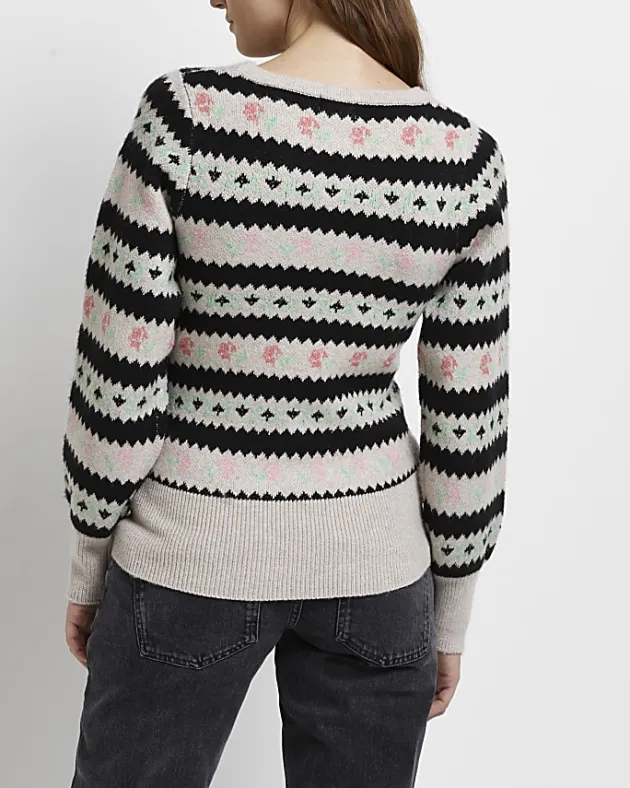 River Island floral fairisle maternity jumper< Maternity