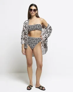 River Island high waisted abstract bikini bottoms< Swimwear & Beachwear