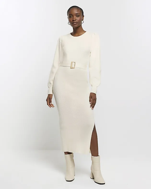 River Island knit belted jumper midi dress< Dresses