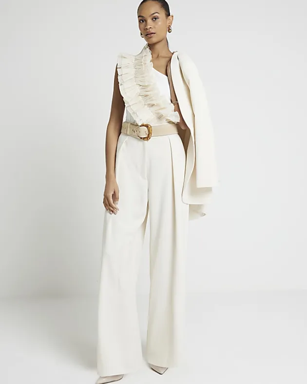 River Island pleated wide leg trousers< Trousers