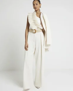 River Island pleated wide leg trousers< Trousers