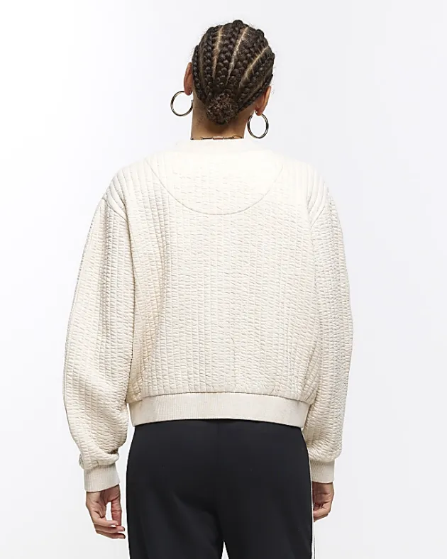 River Island quilted bomber sweatshirt< Loungewear