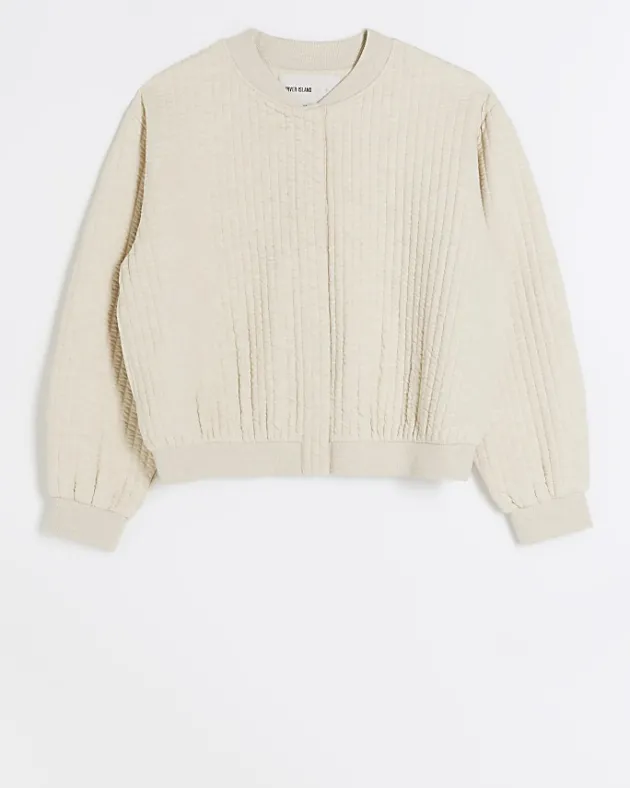 River Island quilted bomber sweatshirt< Loungewear