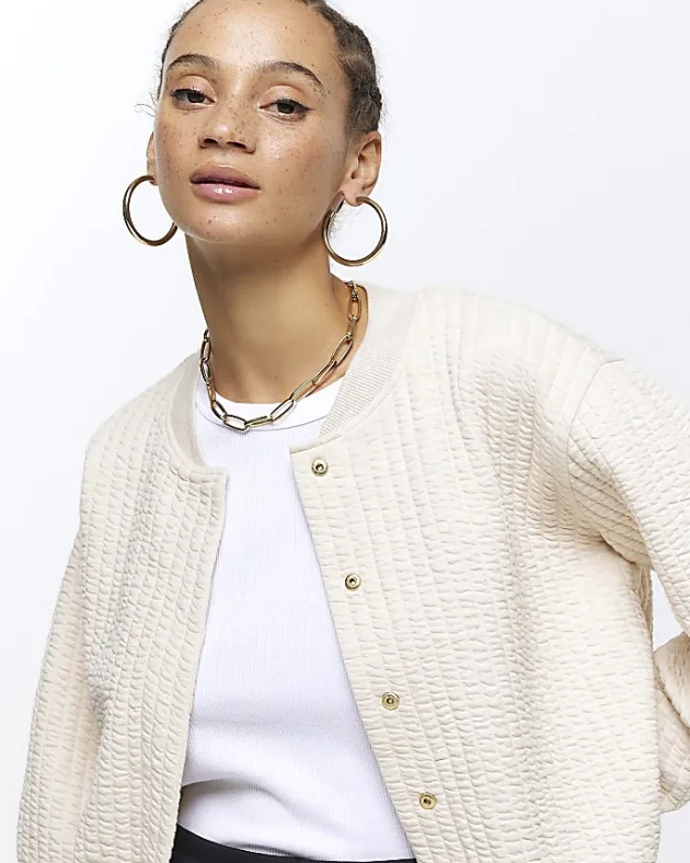 River Island quilted bomber sweatshirt< Loungewear
