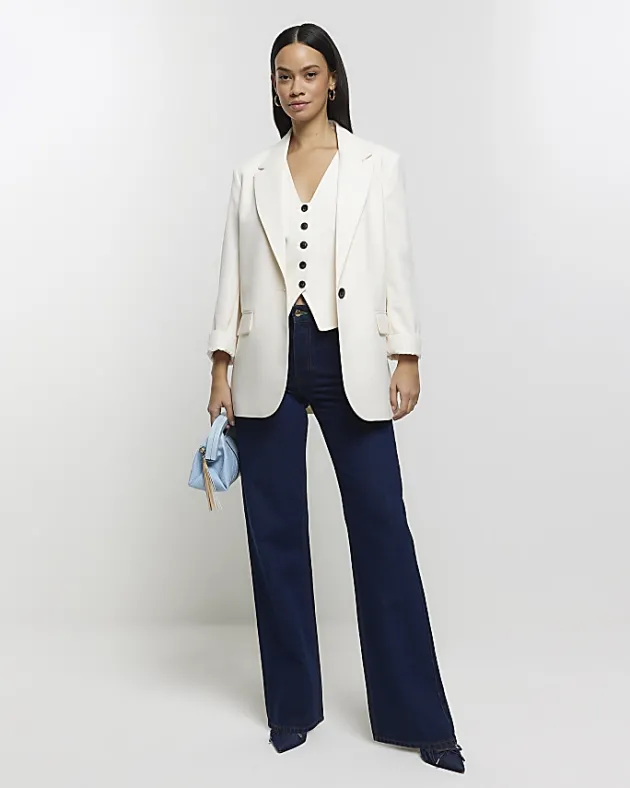 River Island rolled sleeve relaxed blazer< Suits & Tailoring