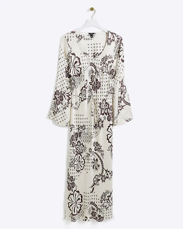 River Island satin floral belted slip midi dress< Dresses