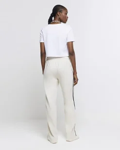 River Island side stripe wide leg joggers< Trousers