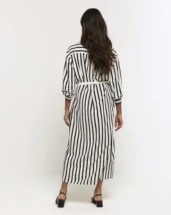 River Island stripe tie waist midi shirt dress< Dresses