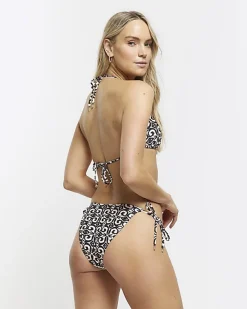 River Island tie side abstract bikini bottoms< Swimwear & Beachwear