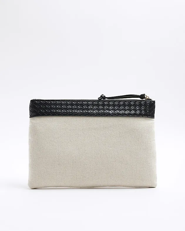River Island weave trim canvas pouchette bag< Bags, Purses & Luggage