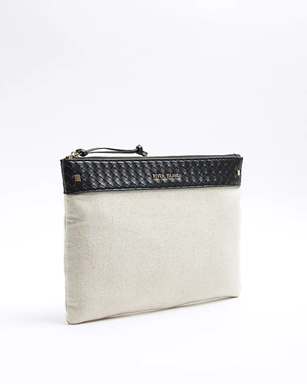 River Island weave trim canvas pouchette bag< Bags, Purses & Luggage