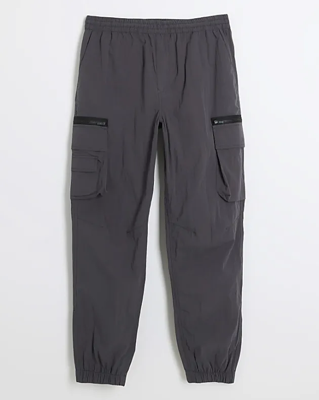 River Island Dark regular fit cargo trousers< Trousers
