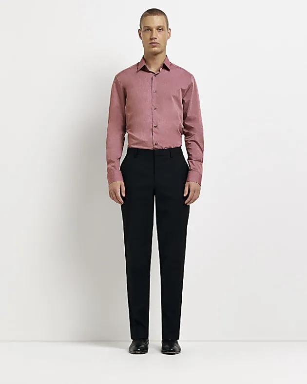 River Island Dark slim fit long sleeve shirt< Shirts