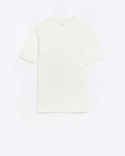 River Island Ecru muscle fit t-shirt< Essentials