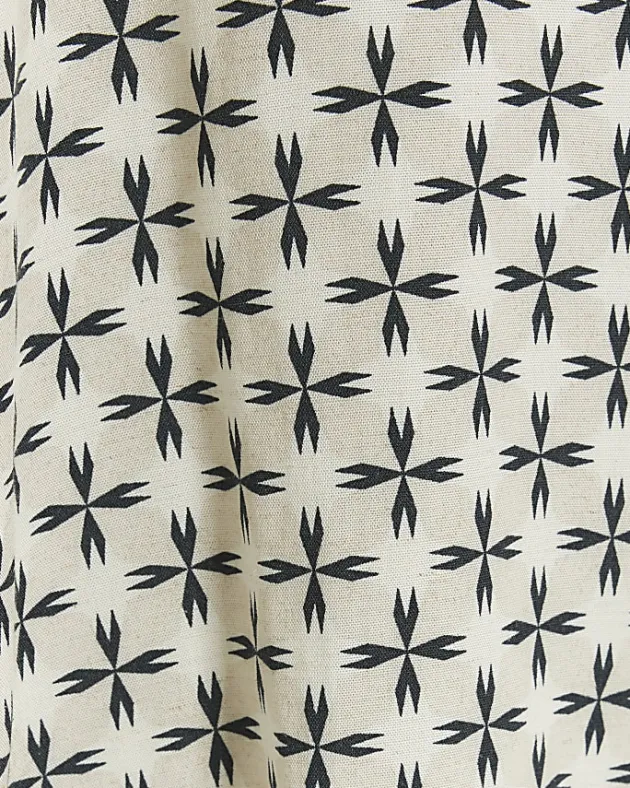 River Island Ecru regular fit geometric revere shirt< Shirts